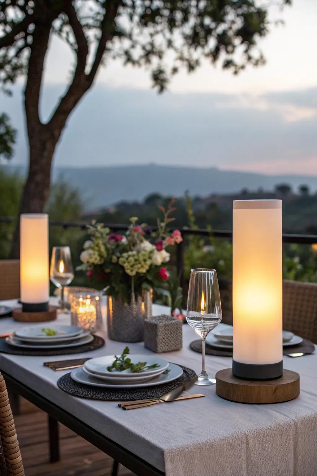 LED lamps provide a contemporary and safe lighting solution.