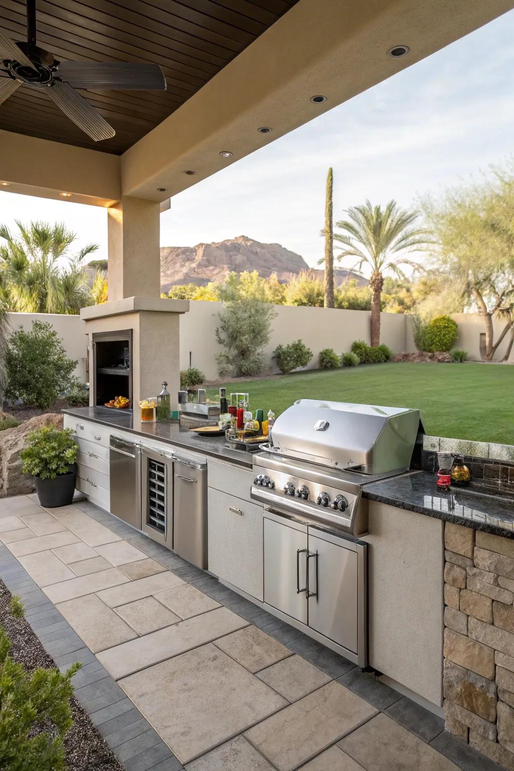 A drink hub keeps drinks chilled and convenient.