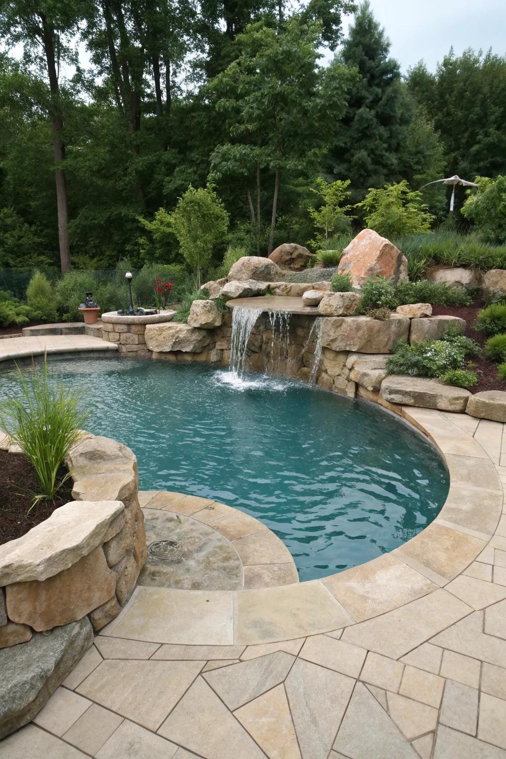 A water cascade feature appends pacifying sounds and visual allure.