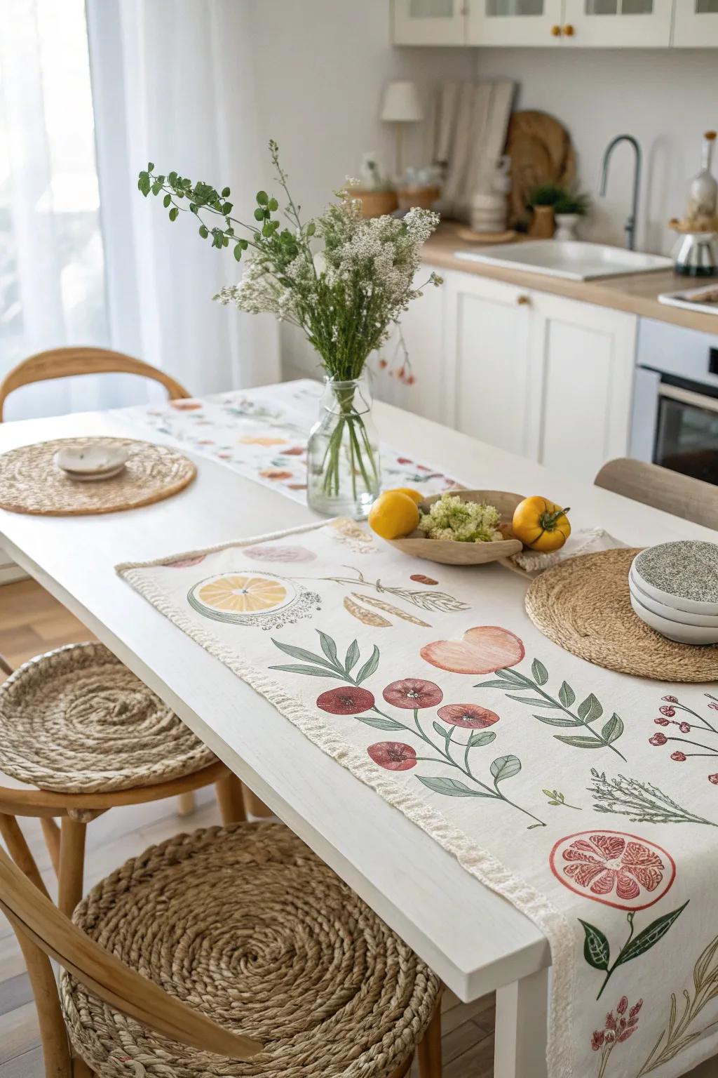 Whimsy Meets Minimalism: A Dining Table with Subtle Food Designs