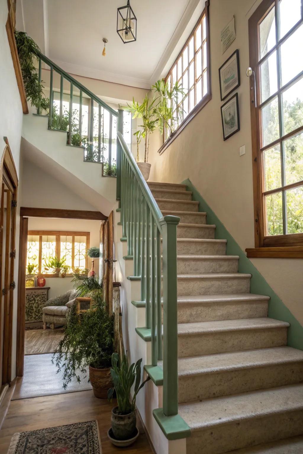 Muted green introduces tranquility and a hint of nature.