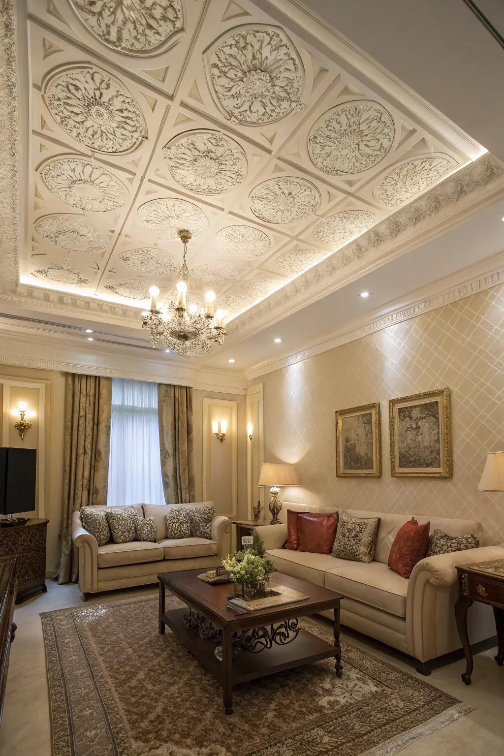 Plaster-effect panels introduce elegance and style.