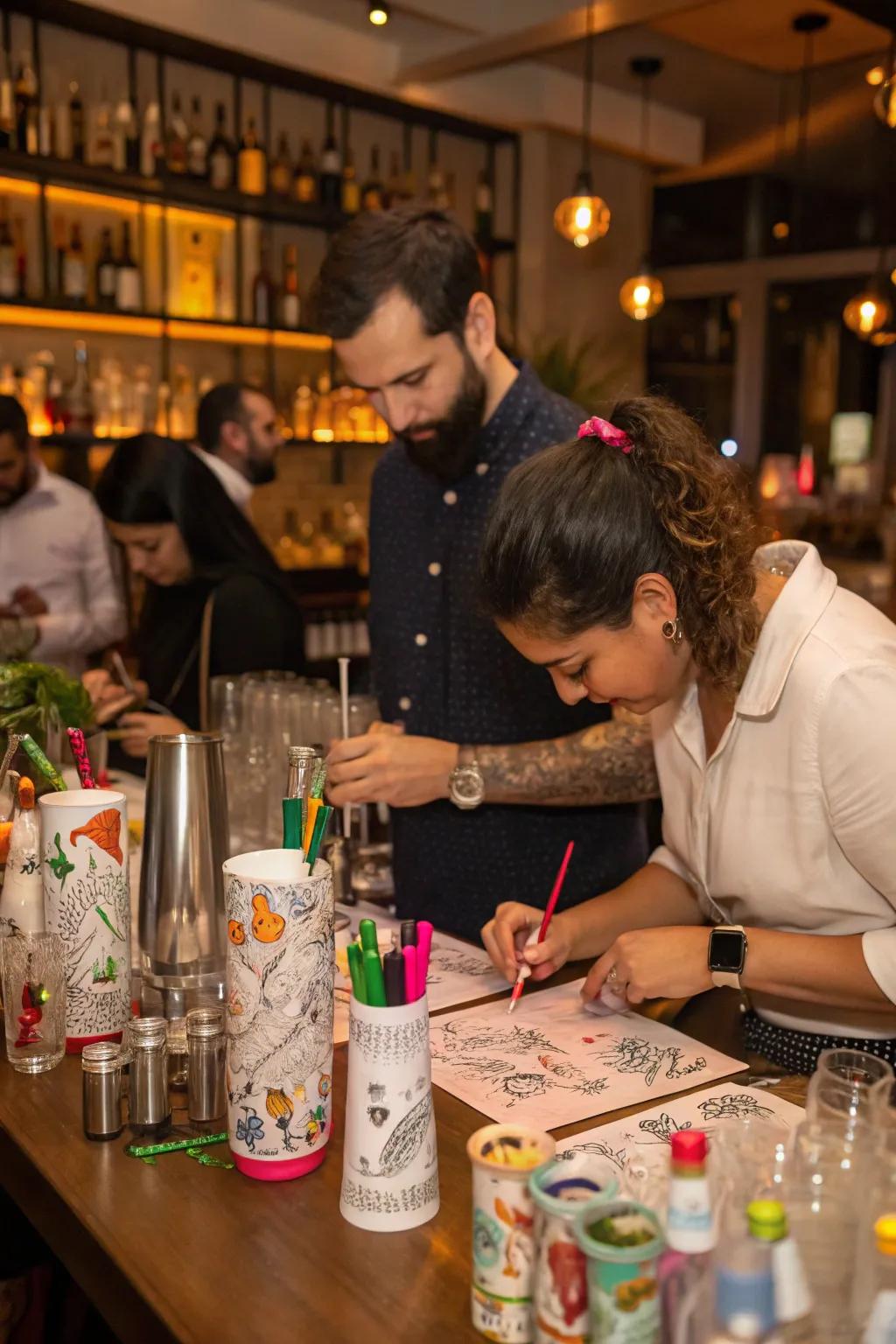 Personalized barware introduces a fun and personal touch to the party.