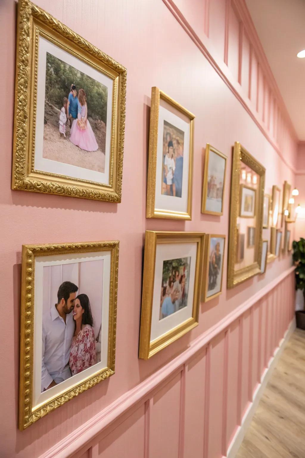 Gleaming photo frames display treasured memories beautifully.