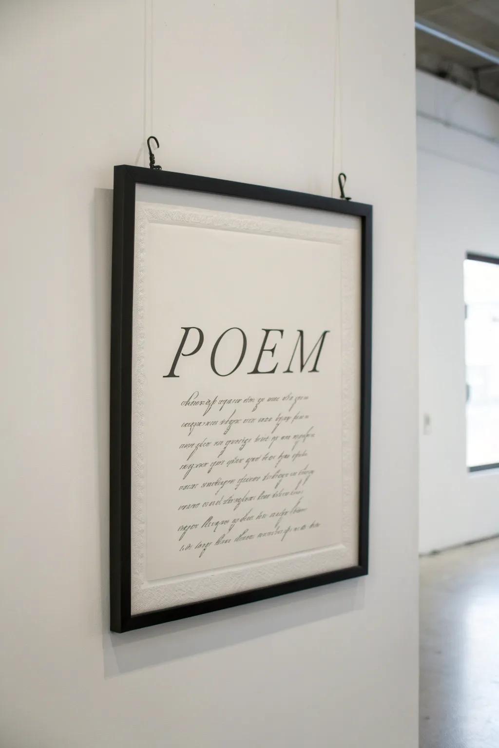 Sparse designs empower the poem's statements to articulate for themselves.