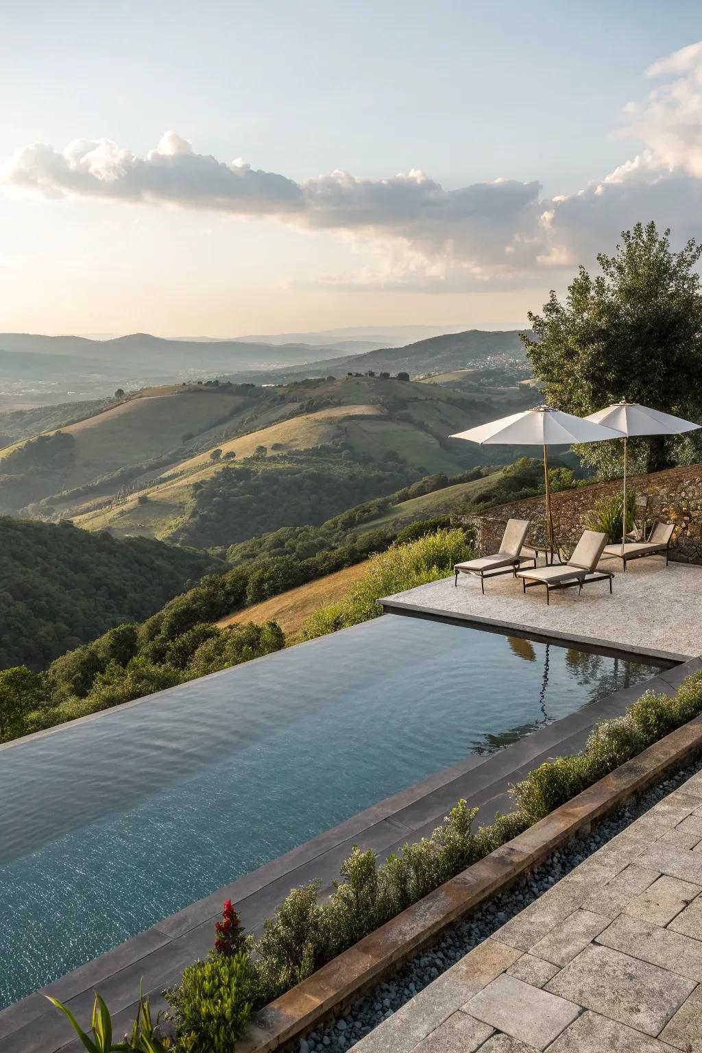 Fabricate a captivating visual impact through an infinity pool deck.