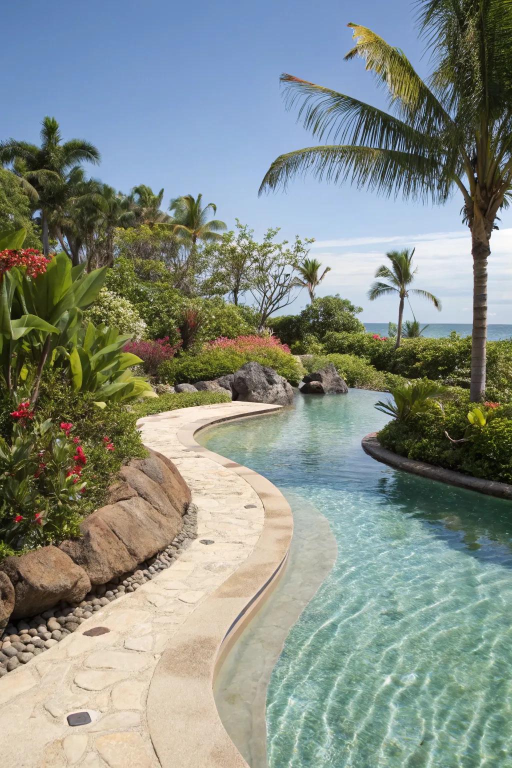 A gradient access pool offers easy access and a resort-like feel.