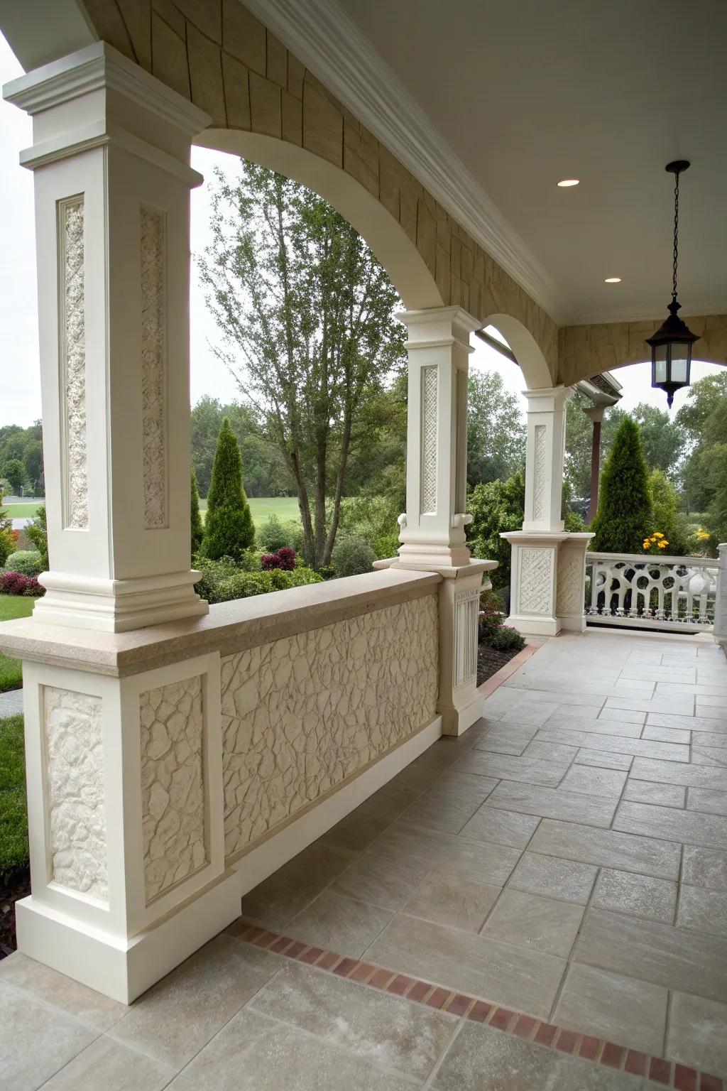 Layered finishes on a knee wall for added elegance.
