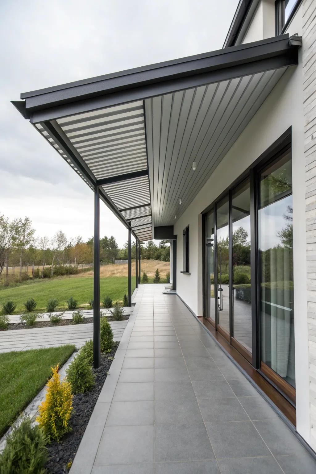 Durable and fashionable metal roofing for a modern accent.