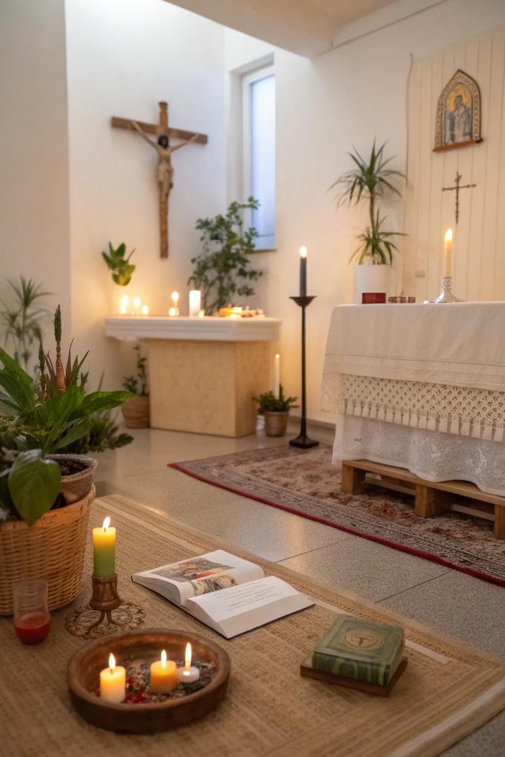 Keep focus by defining your prayer area as device free.