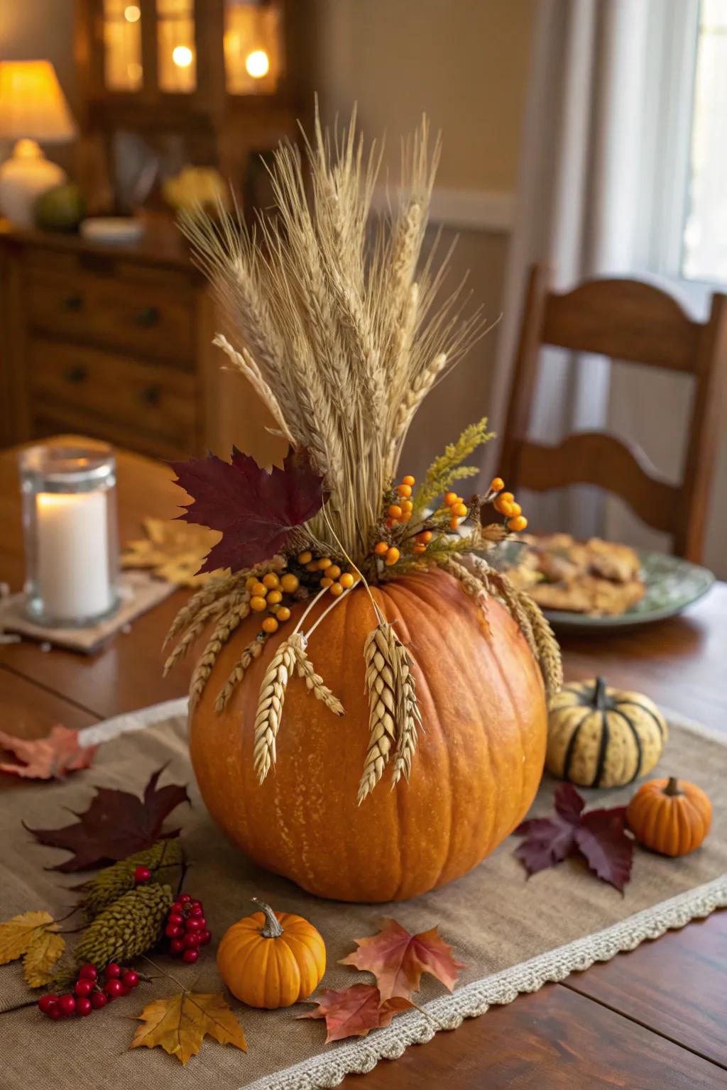 Embrace autumn’s abundance with harvest-themed pumpkins.