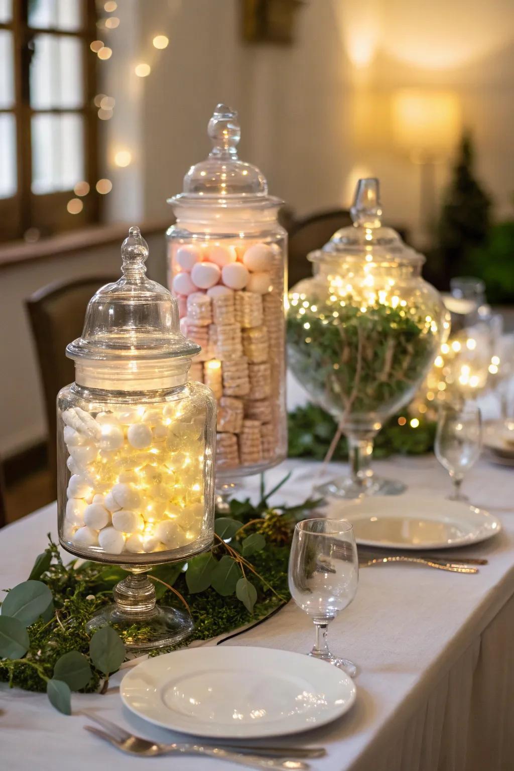 Fairy lights create an enchanting and cozy atmosphere.