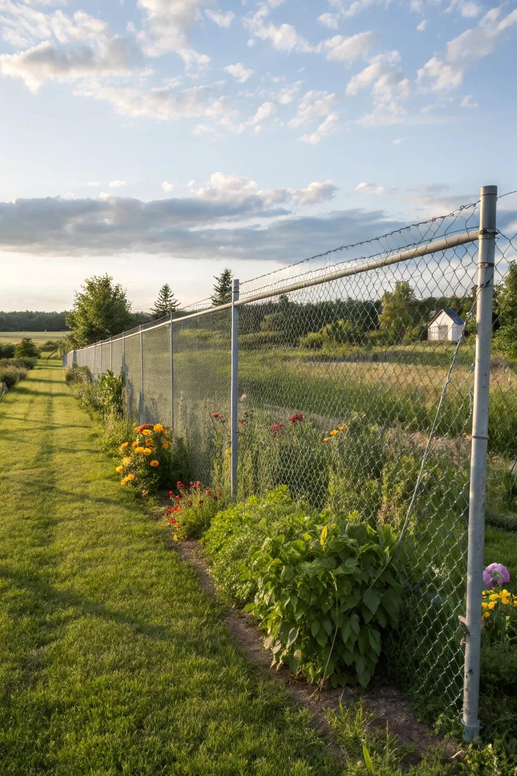 A mesh fence offers versatility and unobstructed views.