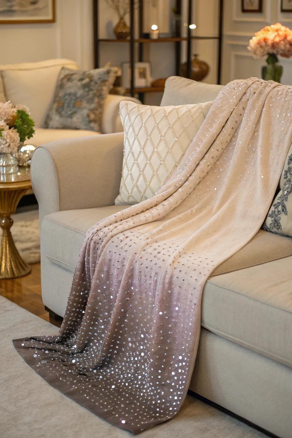 Ombre gems add warmth and elegance.