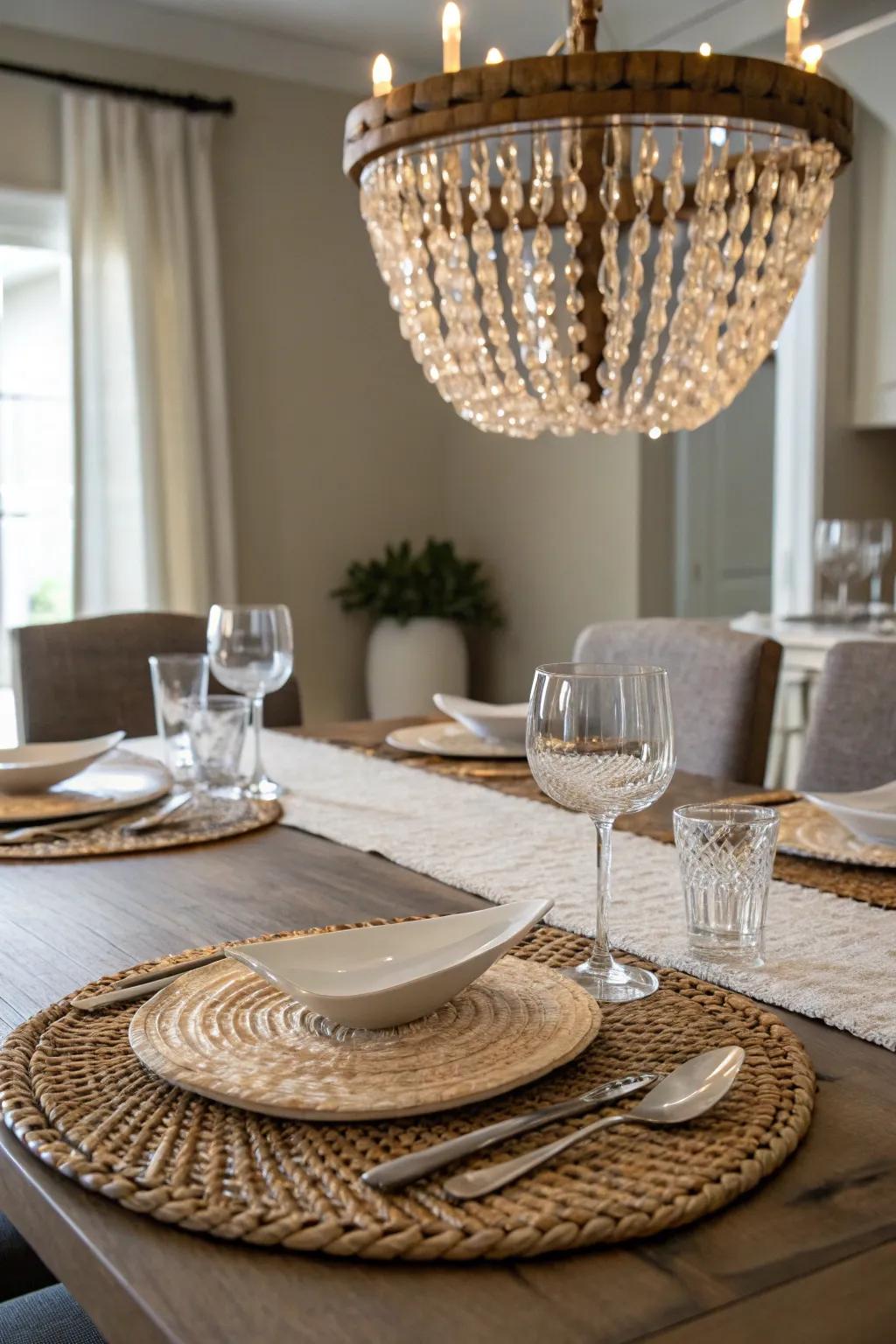 Tactile decor enriches your romantic setup.
