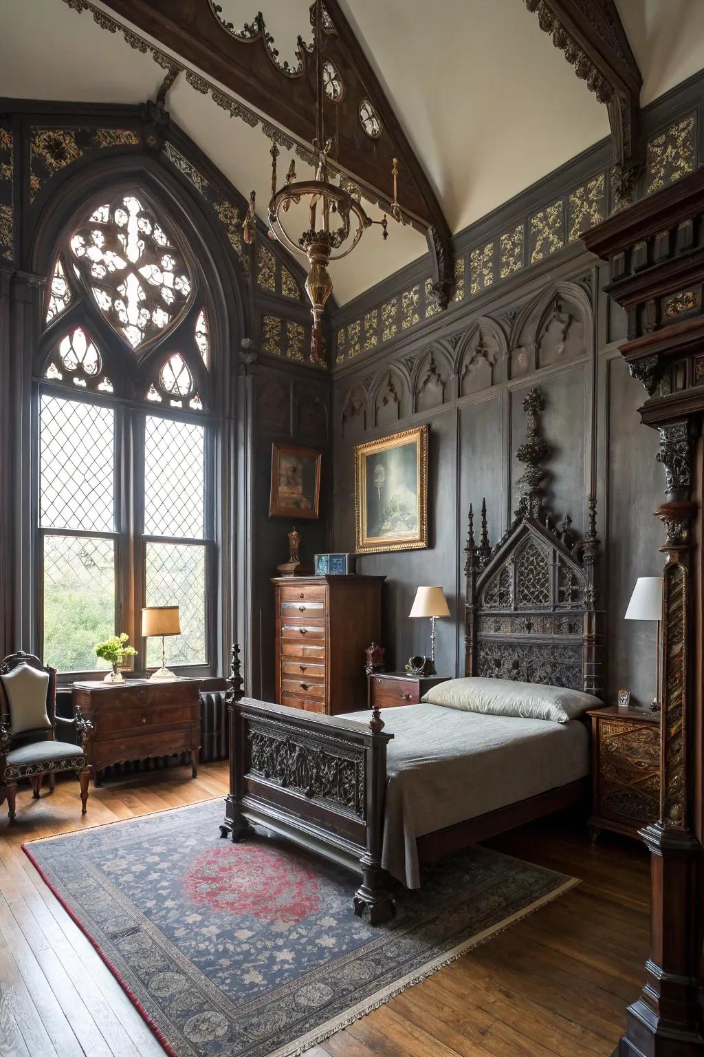 A blend of modern and vintage pieces proffers a unique gothic aesthetic.