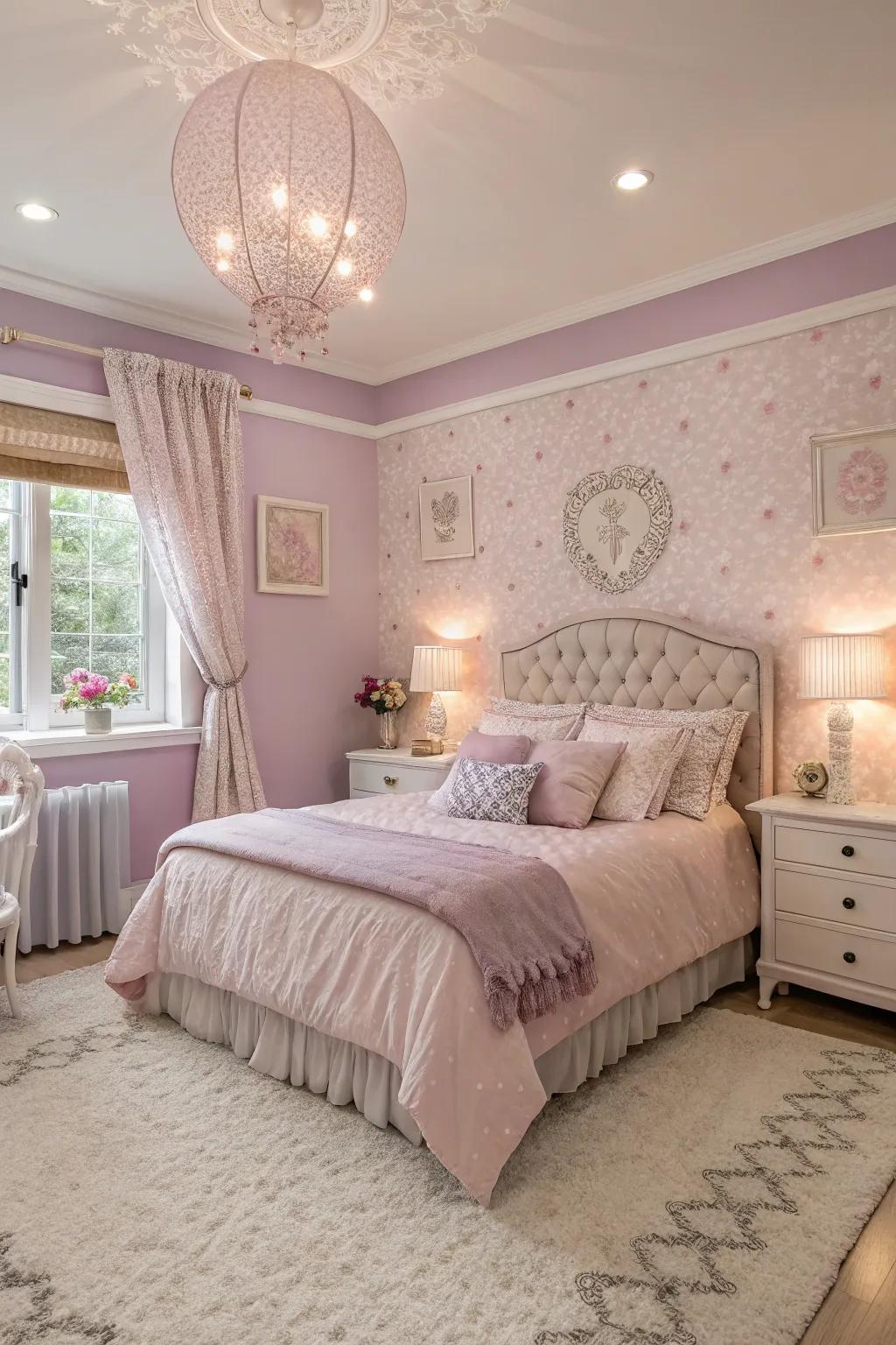 Romantic colors envelop the area in a soothing embrace.