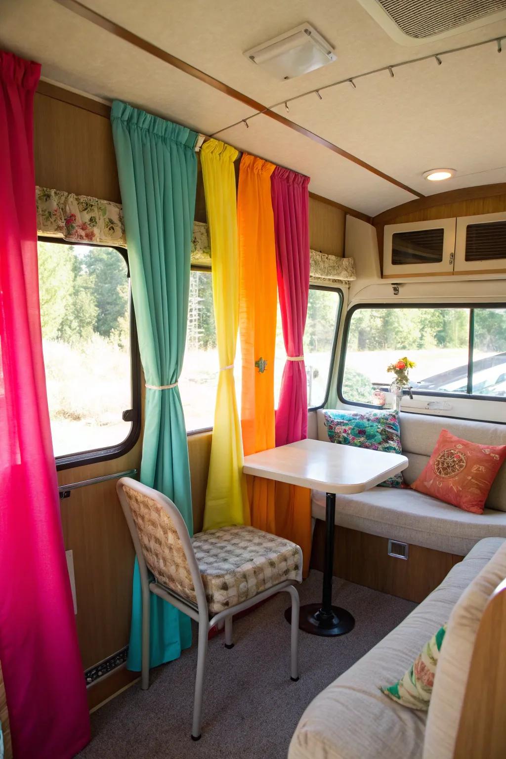 Brighten your space with a burst of colorful coverings.