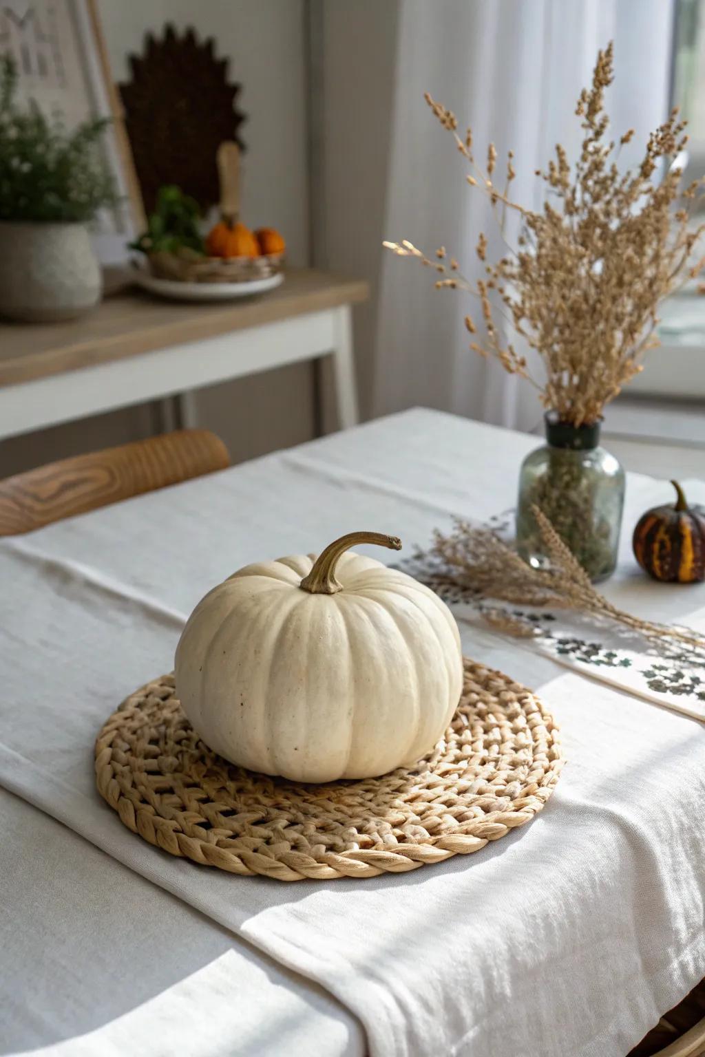 Add a trace of nature's eerie beauty into your home with this intricately carved twisted tree pumpkin. 🌿🎃 #MinimalistHalloween #ScandiBohoDecor