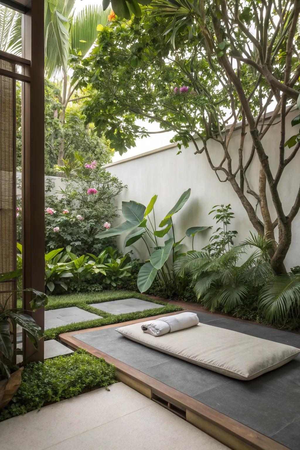 Discover peace in a peaceful contemplation corner.