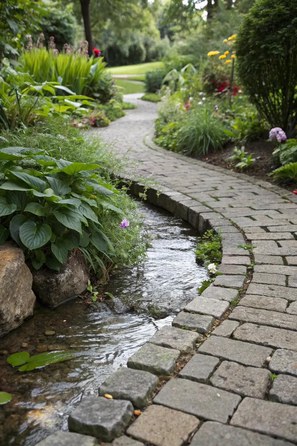 Porous pavers manage water discharge naturally.
