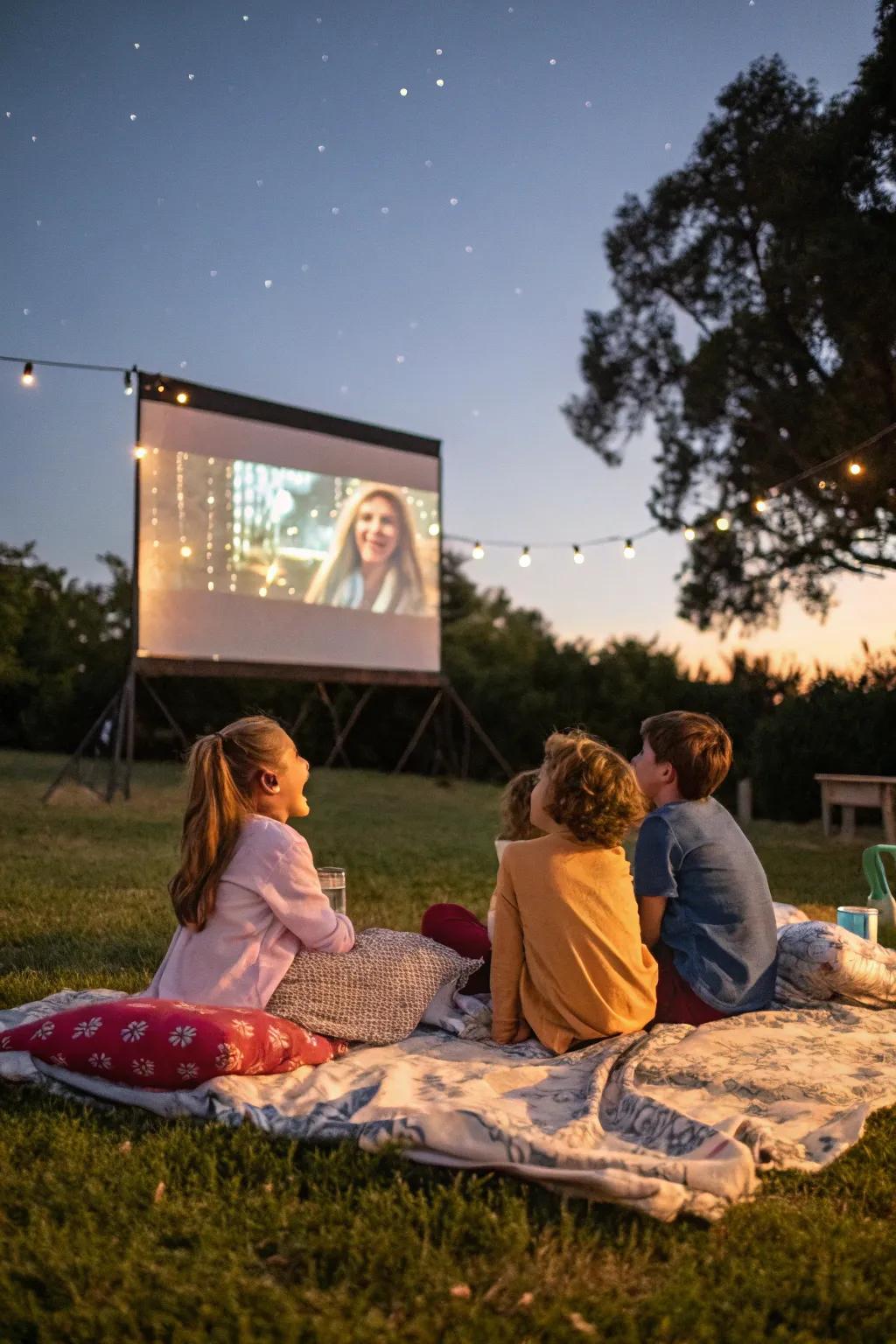 An open-air cinematic night under the stars provides an unforgettable adventure.
