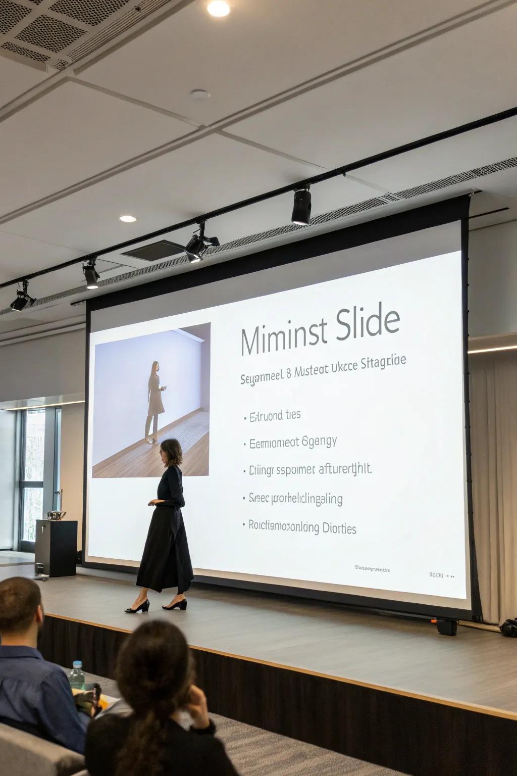 Slides featuring a minimalist design for clarity and focus.