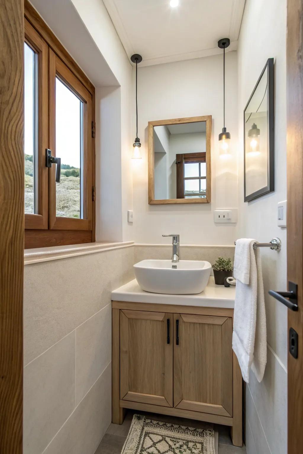 Wall-affixed faucets free up counter space while enhancing elegance.