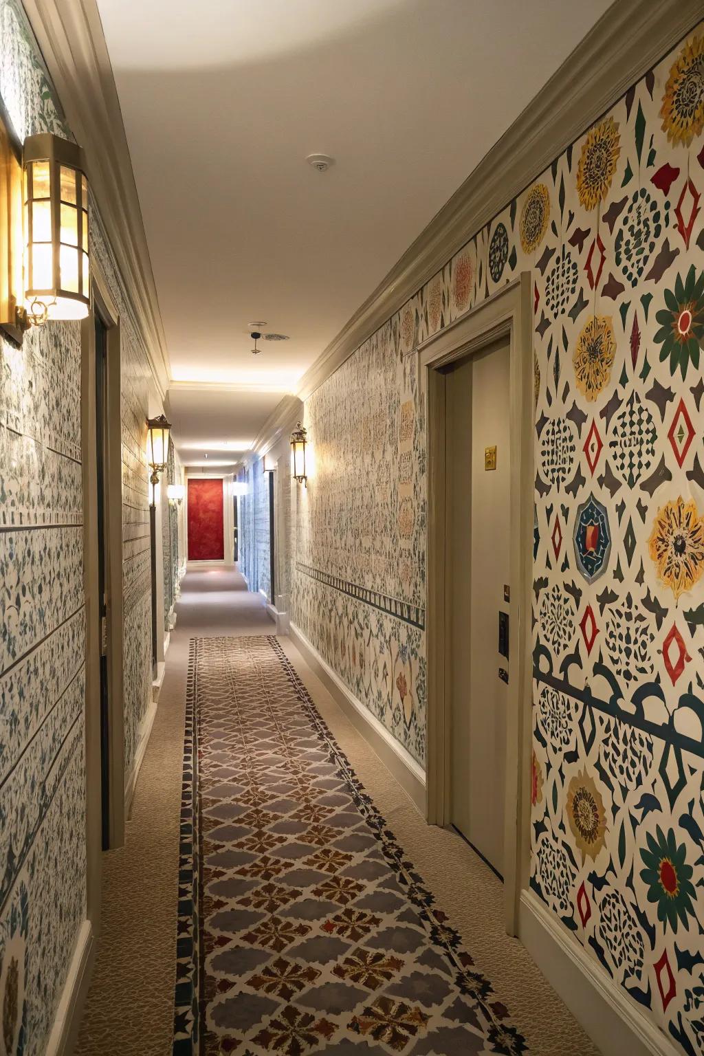 Geometrics have the capacity to infuse a lively feel to your hallway without dominating it.