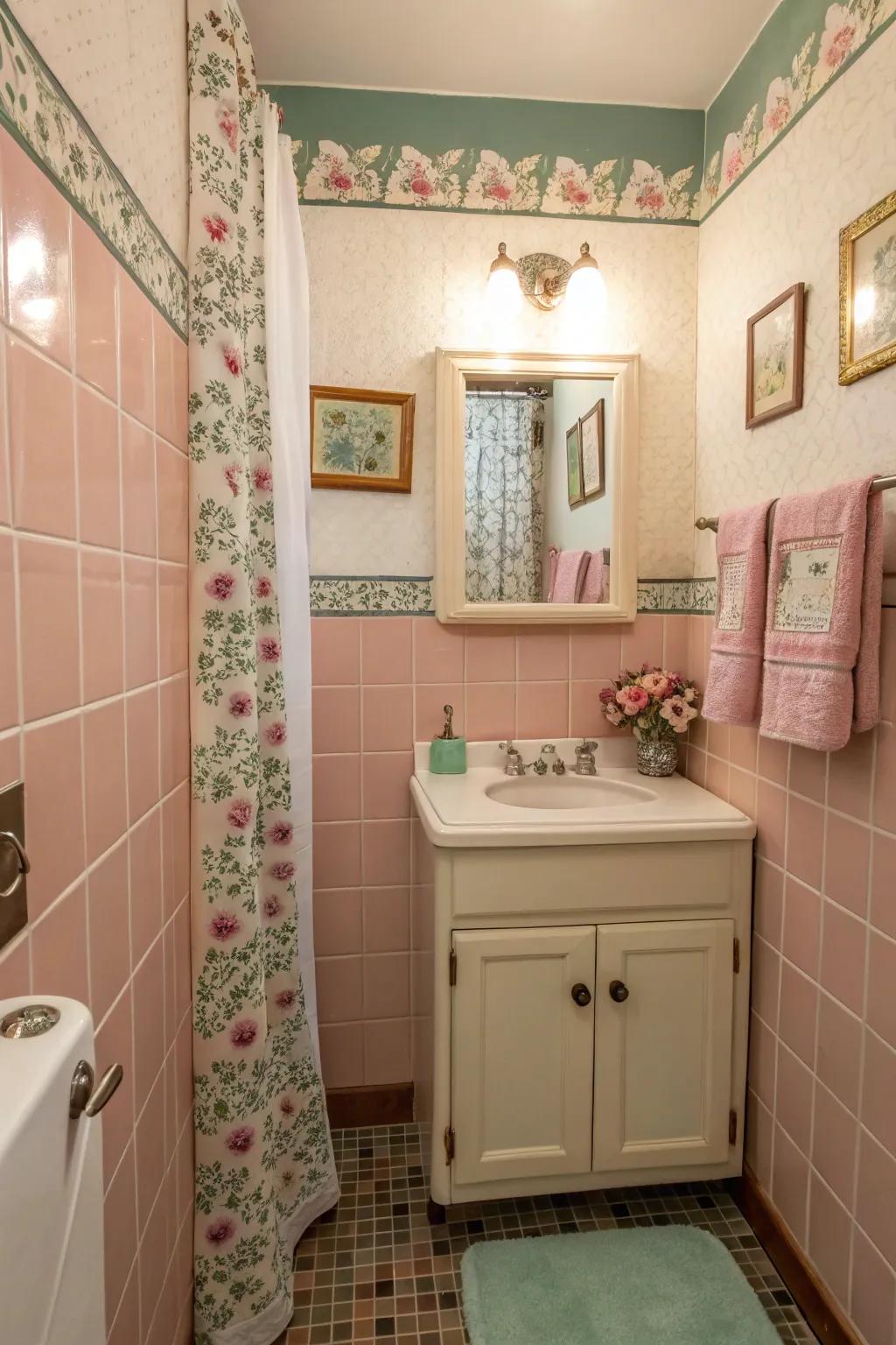 Retro walls bring charm.