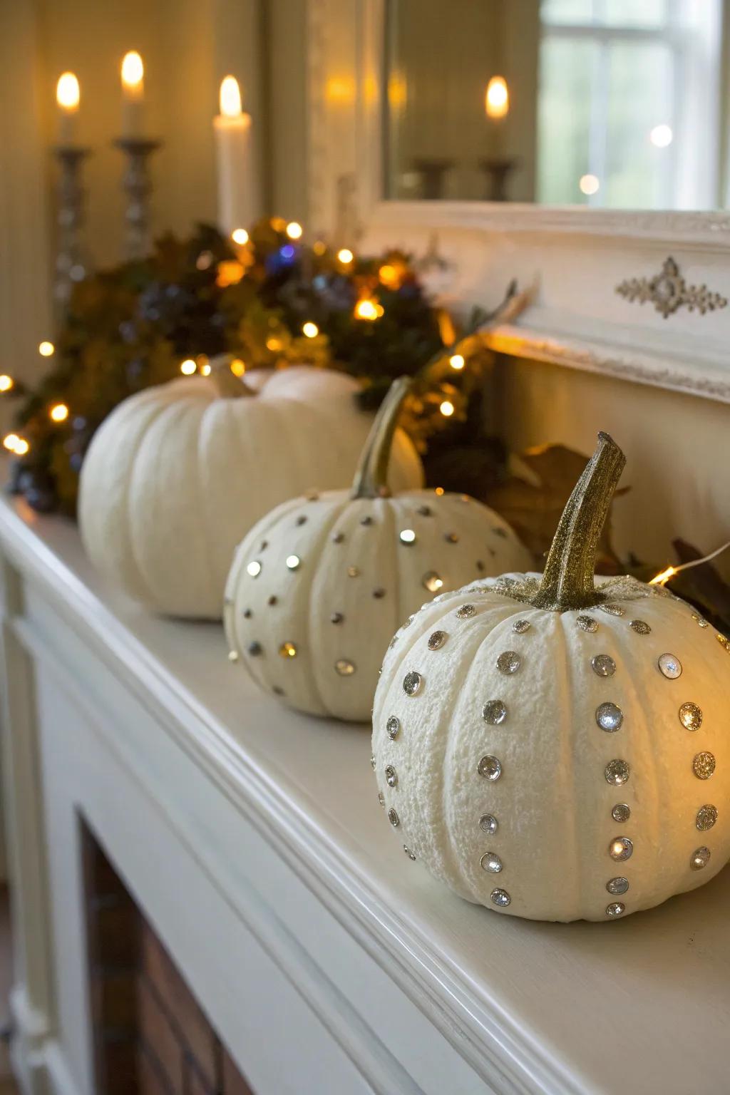 Jeweled squashes glimmer and shine, enhancing any space.