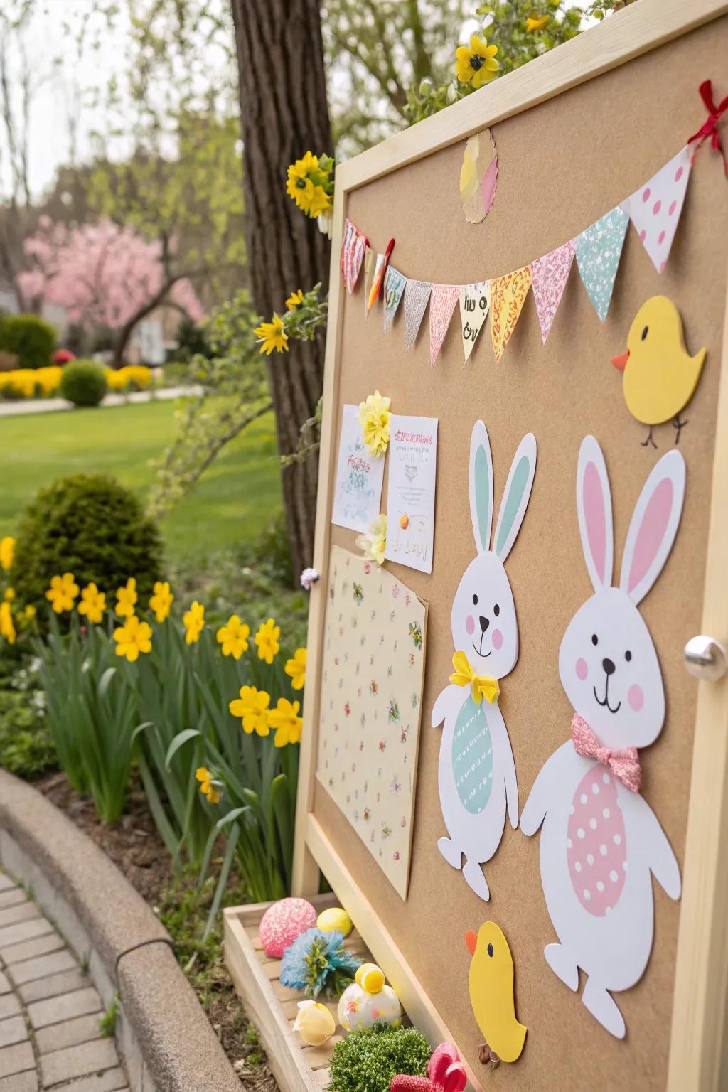 Spring animals including a touch of cuteness to the bulletin board.