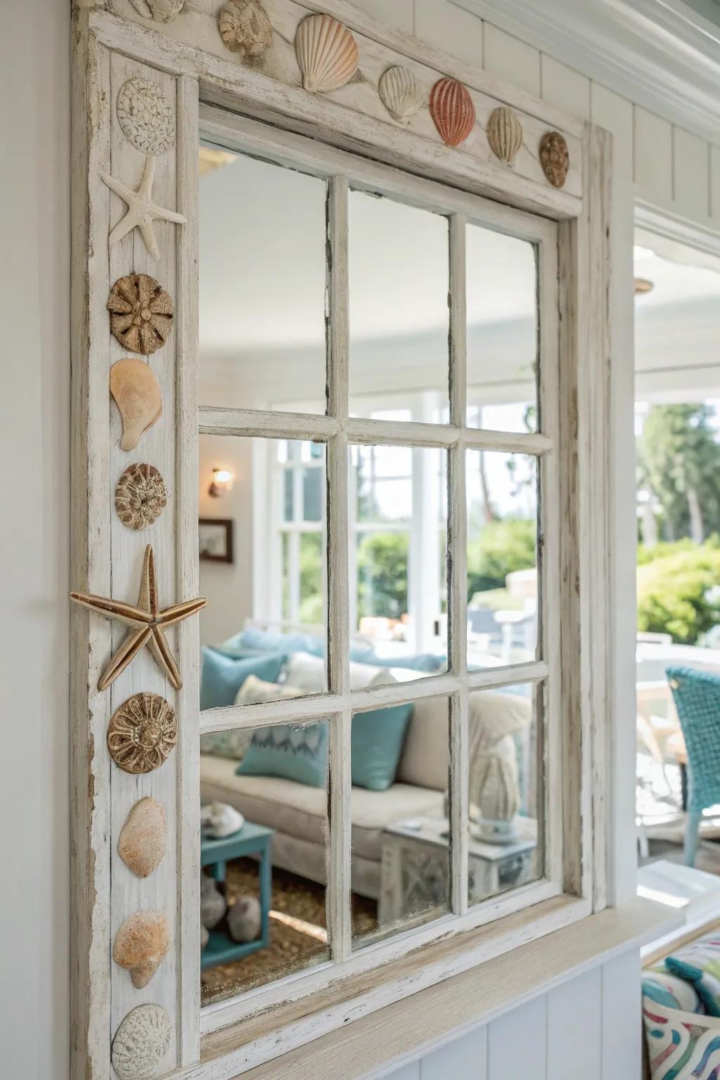 Coastal-themed trim creates a refreshing and airy environment.