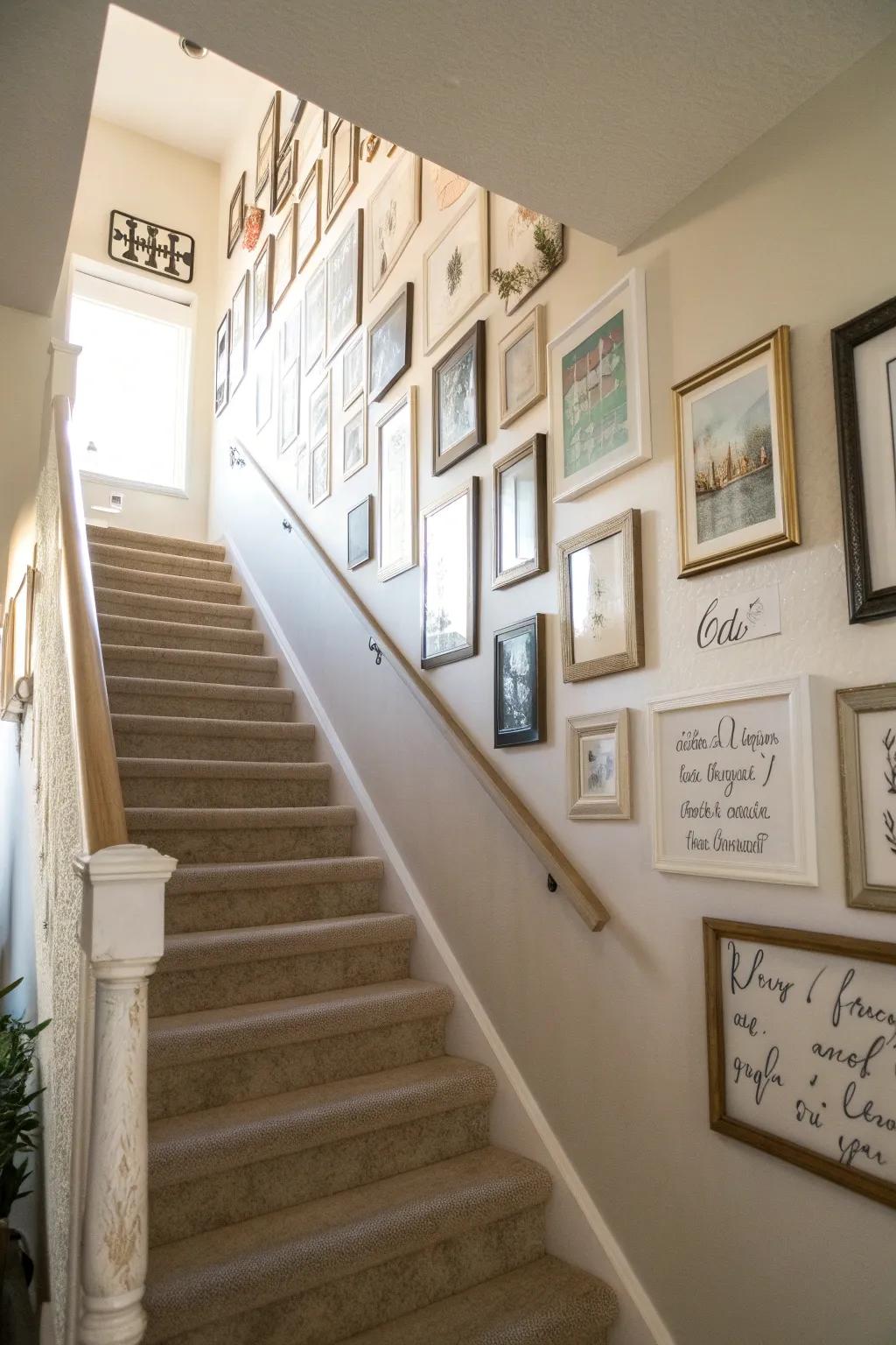 Moving quotes add energy and character to the display wall.