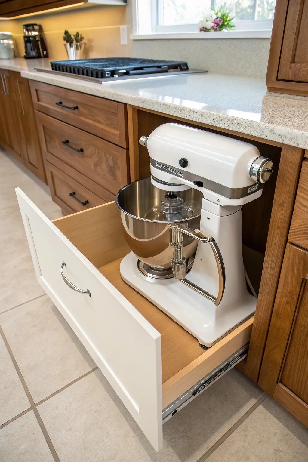 Simple storage: A drawer option for tidy counters