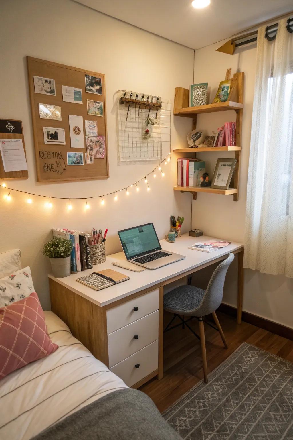 Mounted desks are perfect for small workspaces.
