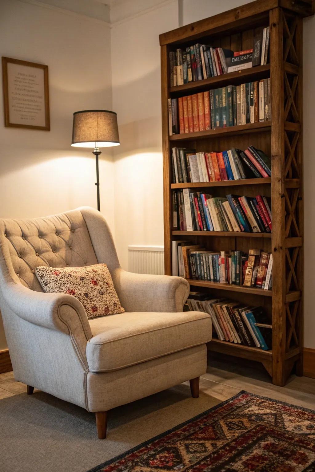 A book nook delivers a learned vibe for your streaming configuration.