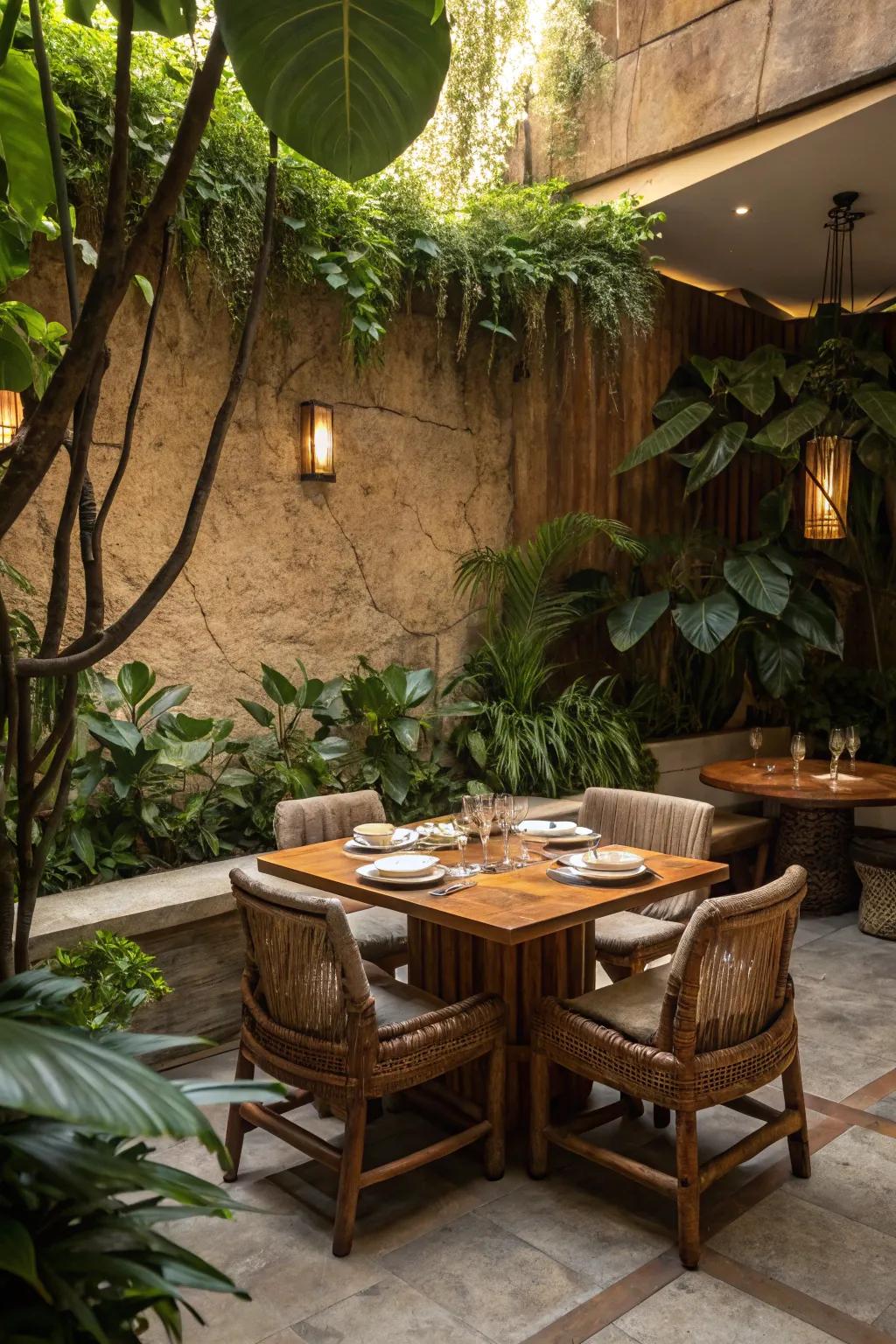 A sunken dining area perfect for al fresco meals.
