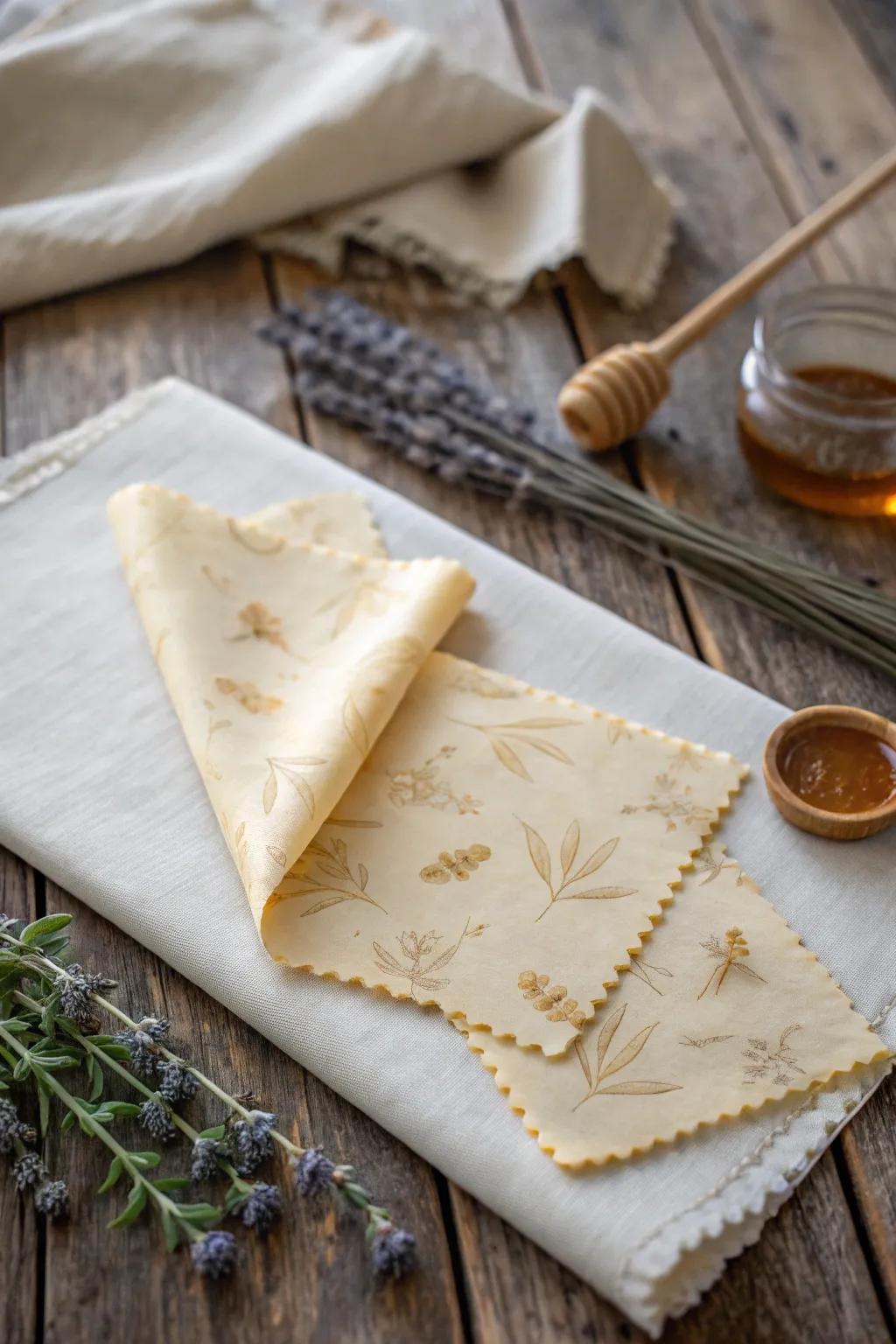 Enclose your victuals in grace and sustainability with handcrafted apian wax envelopes. 🌿✨