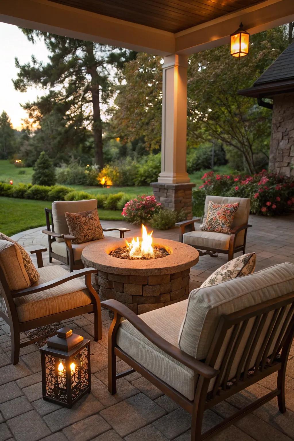 Fire pits bring warmth and a social spot to patios.