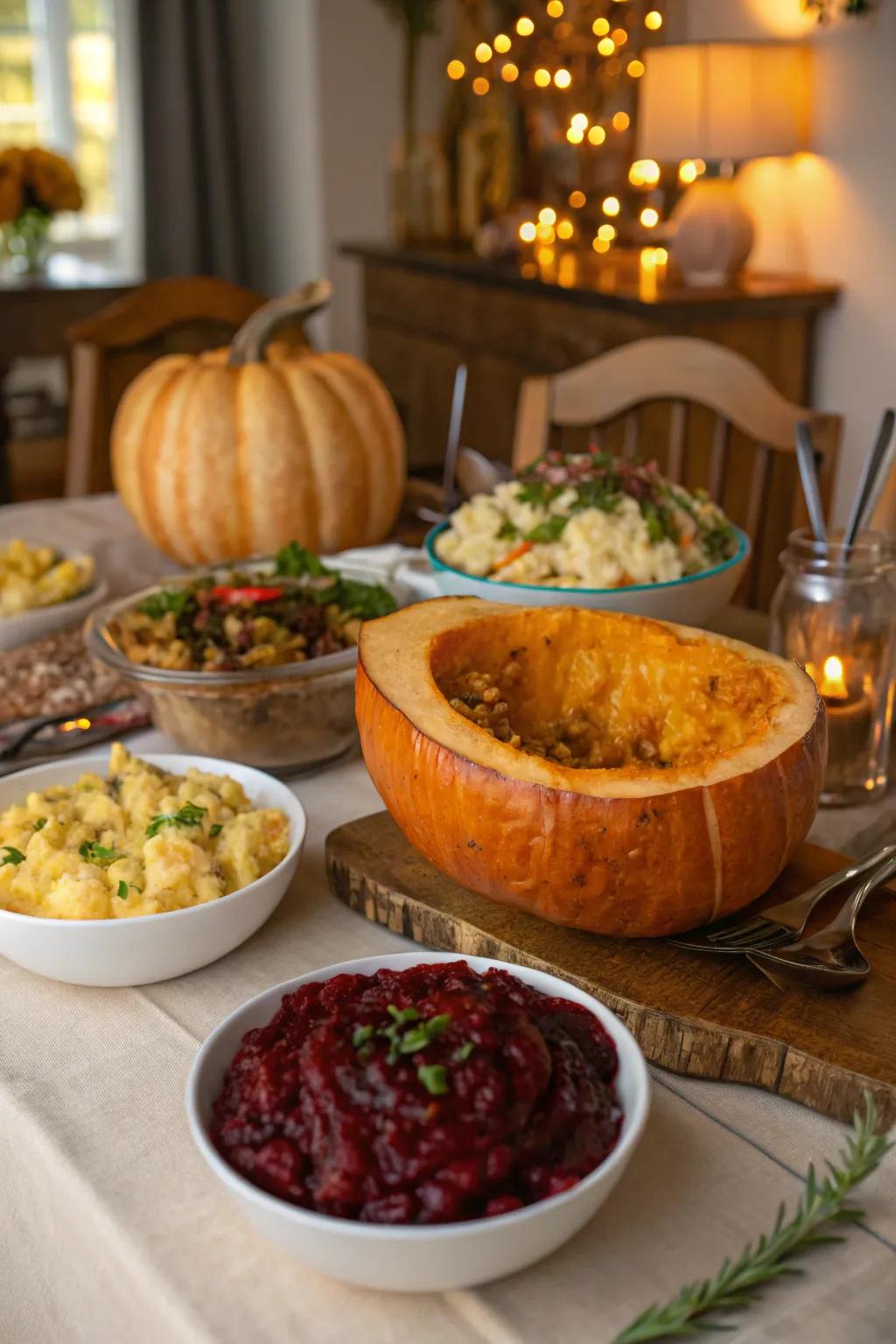 Delightful surprises are brought to the table by unique serving dishes.