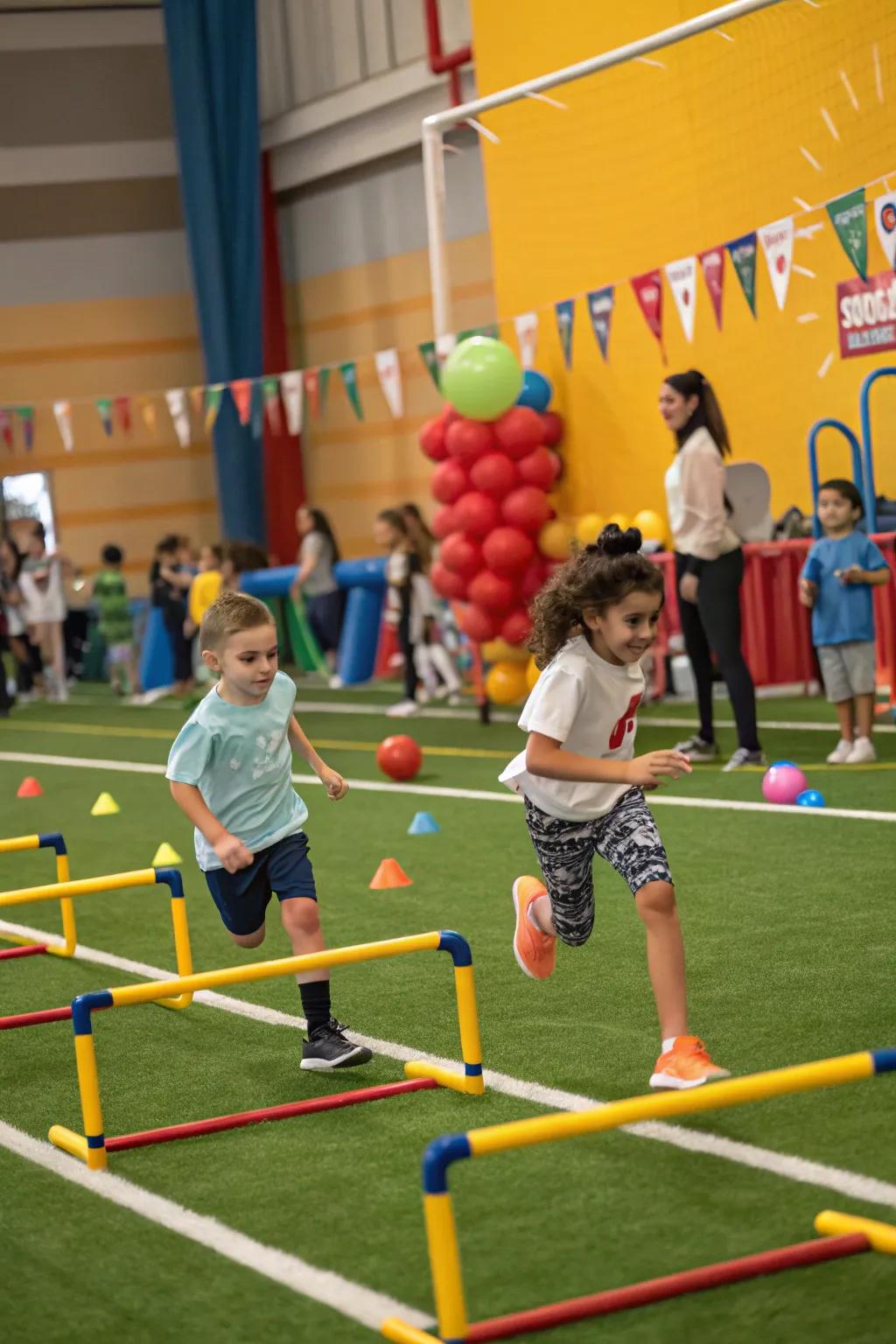 Sports-themed party featuring engaging athletic activities.