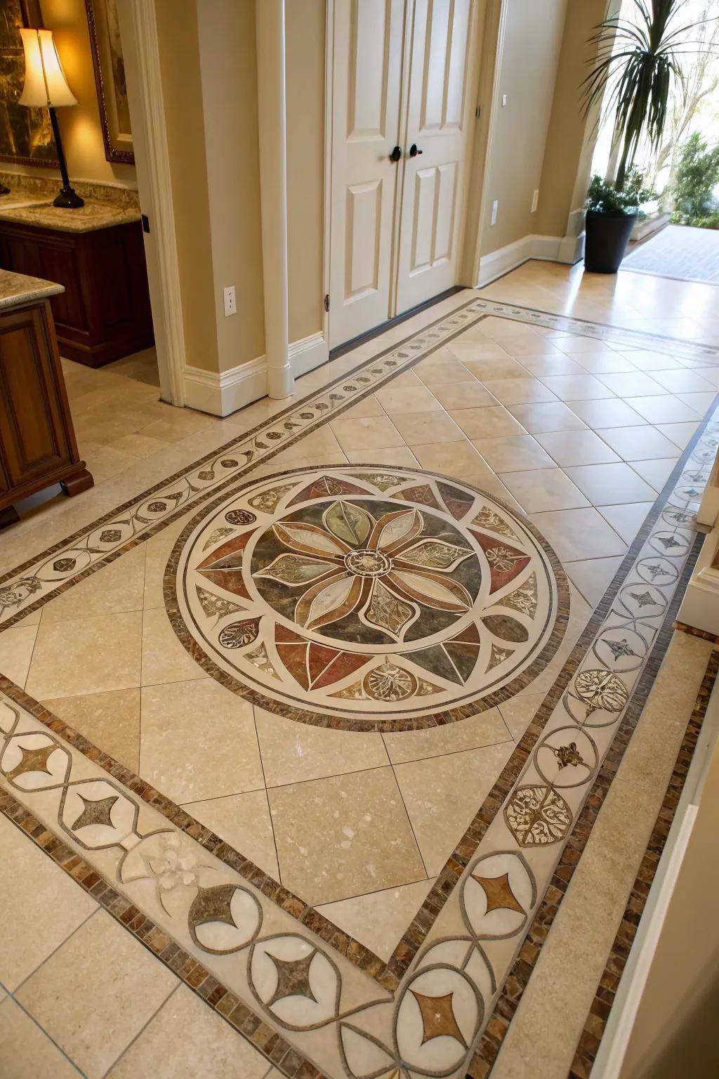 Custom inlays transform transitions into centerpieces.