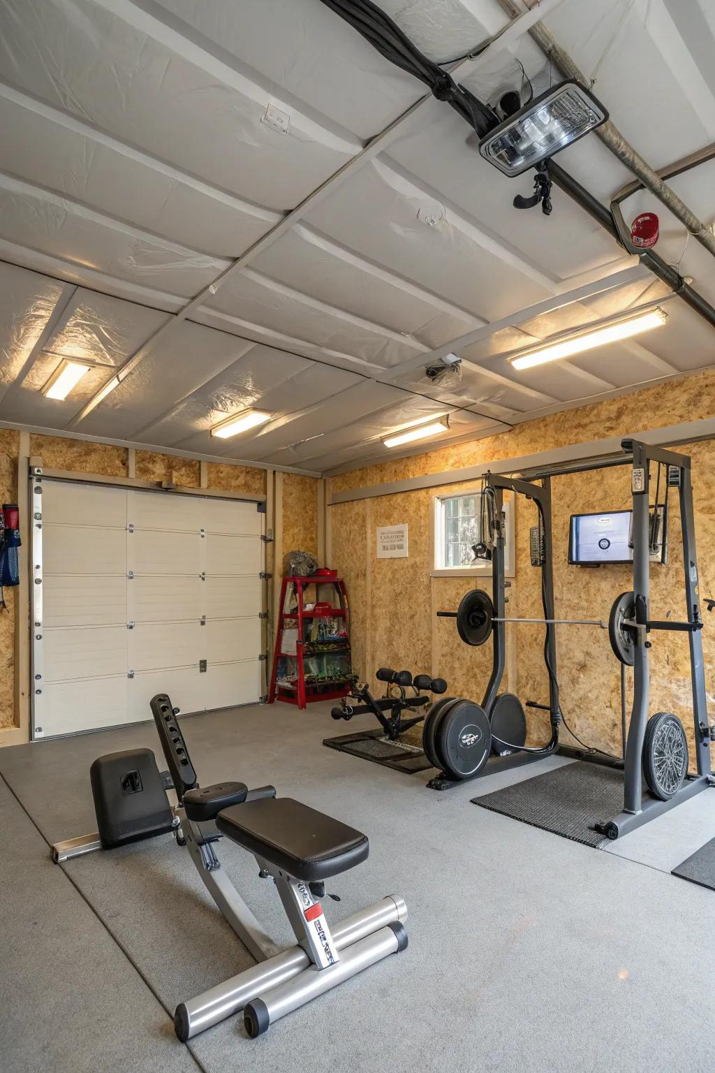 Keep your garage gym comfortable throughout the year.