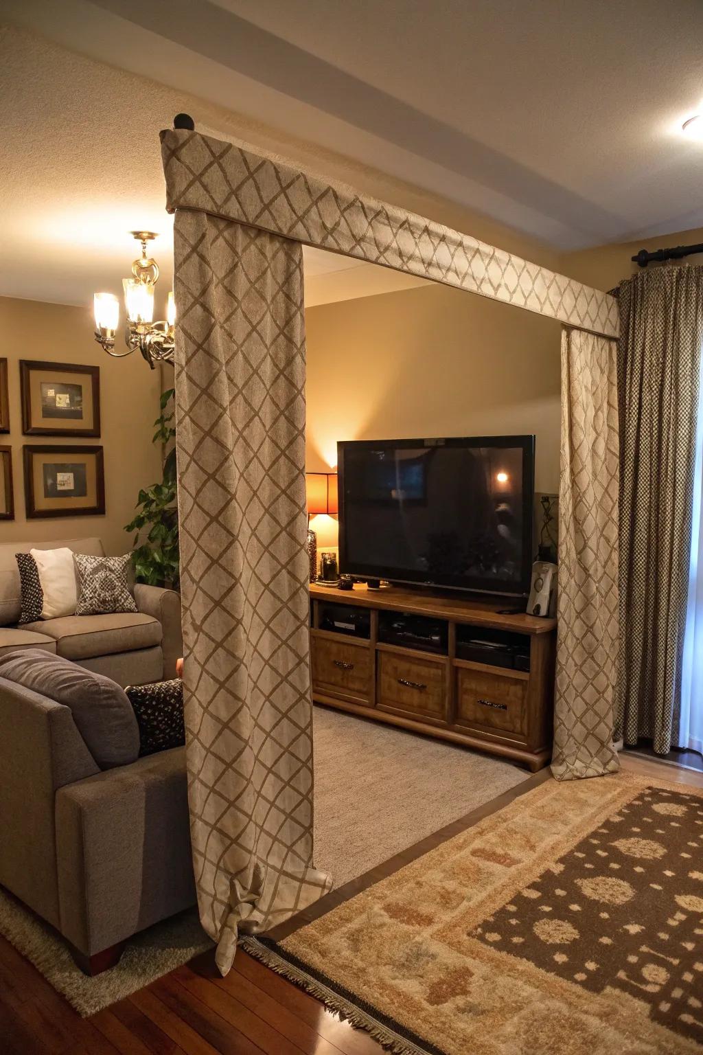 Add softness and texture with a fabric frame for your TV.