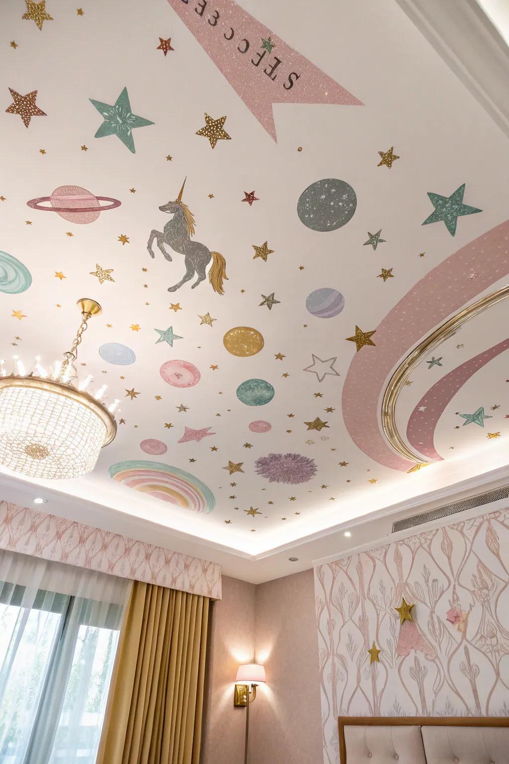 Celestial ceilings creating a dreamy overhead view.