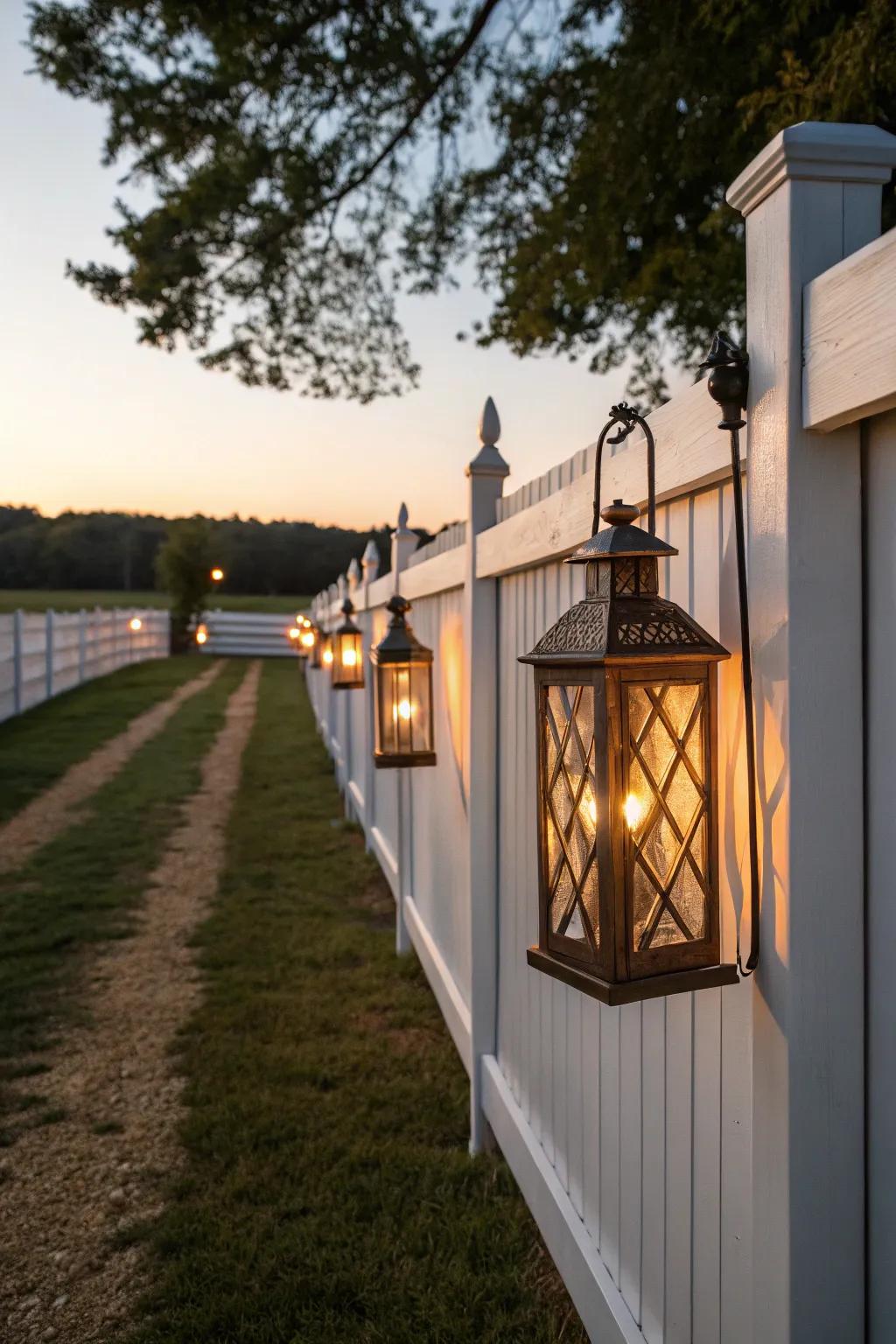 Country lanterns impart a warm, welcoming accent to outdoor settings.