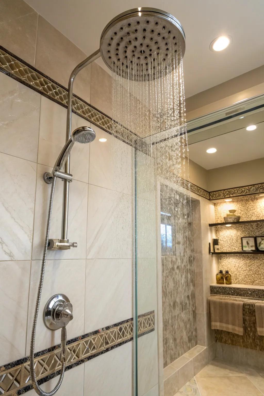 Rain shower heads add a spa-like sensation to your home.