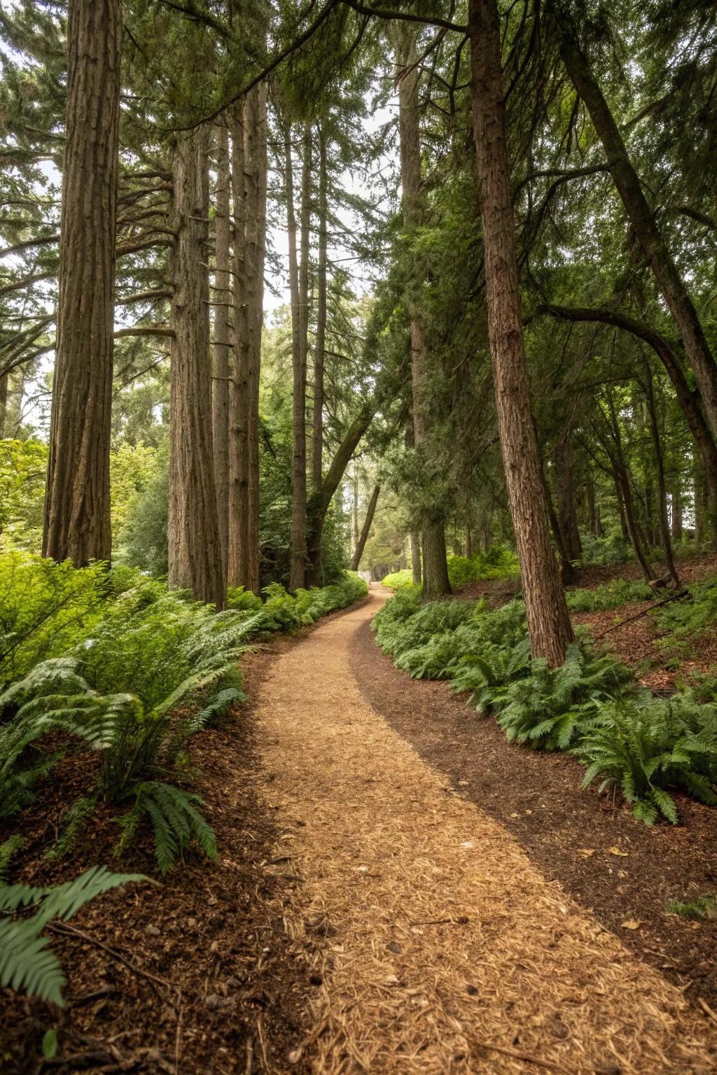 Mulch paths are ideal for informal, natural garden areas.
