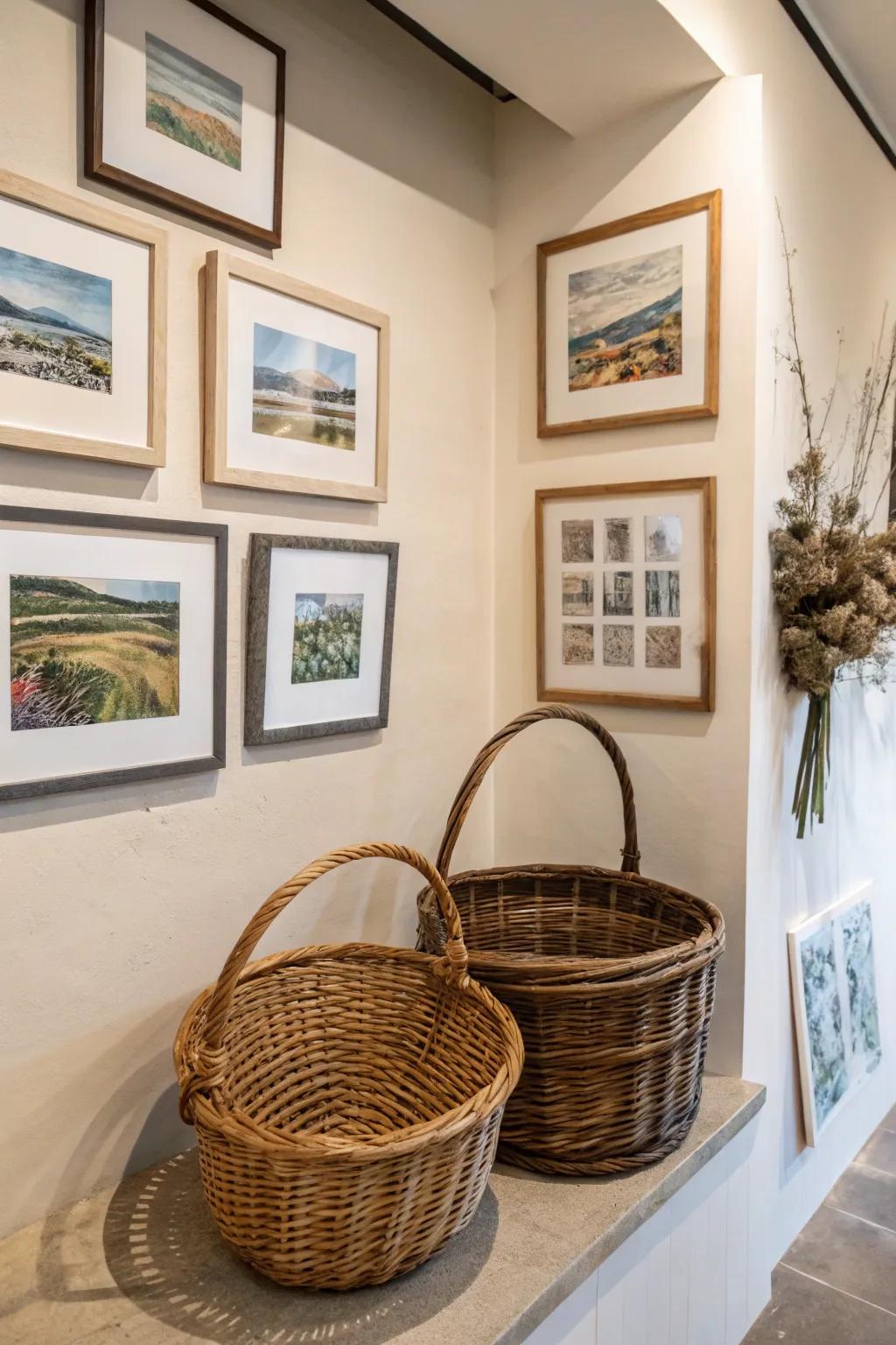 Vessels can imaginatively frame and emphasize artwork.